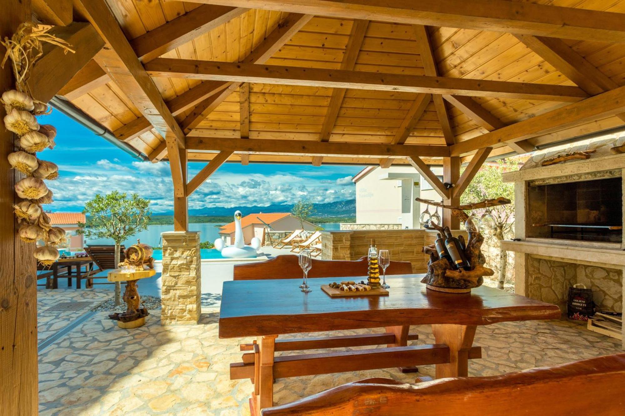 Luxury Villa Allen With Pool Klimno Szoba fotó
