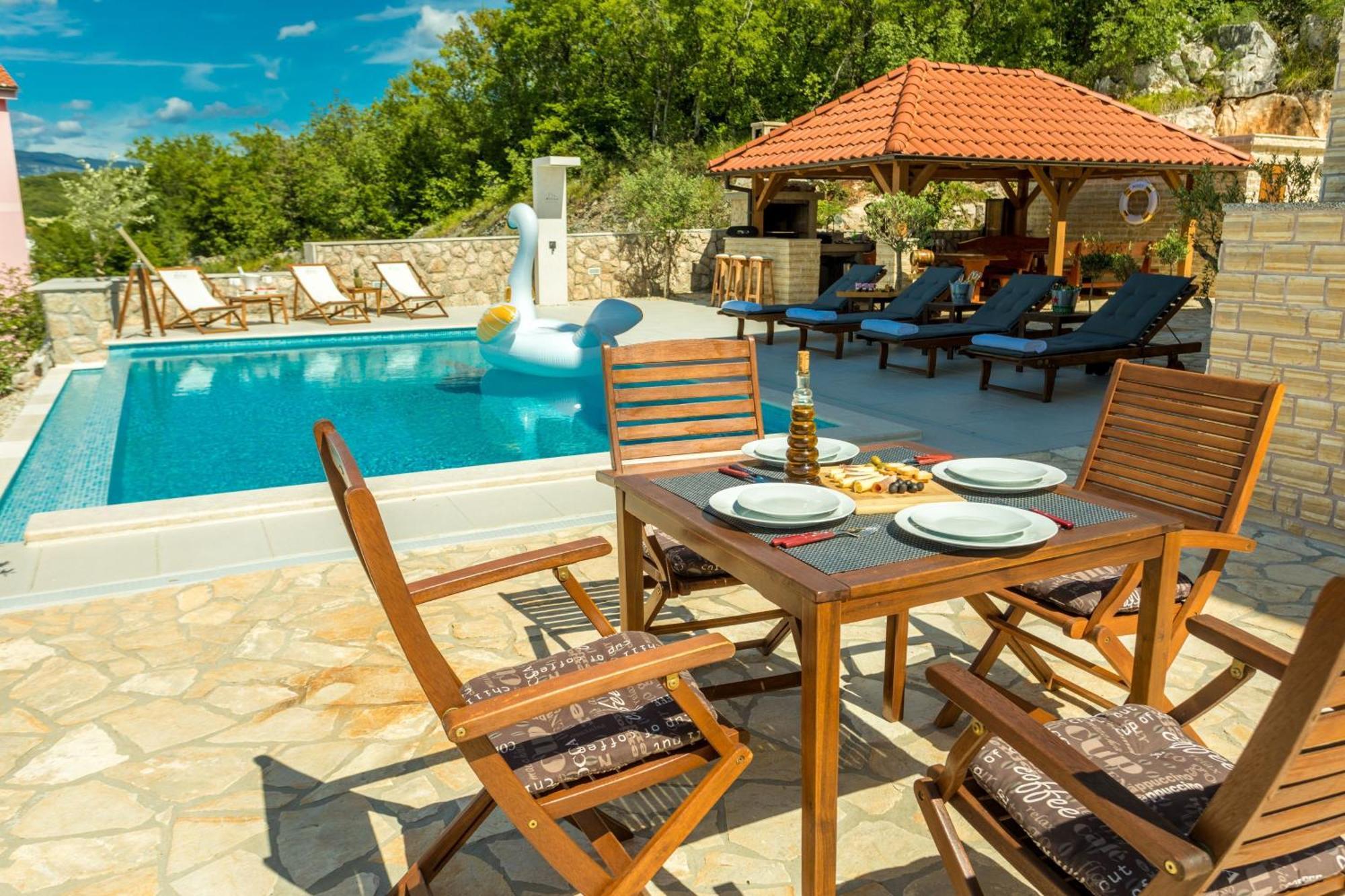 Luxury Villa Allen With Pool Klimno Szoba fotó