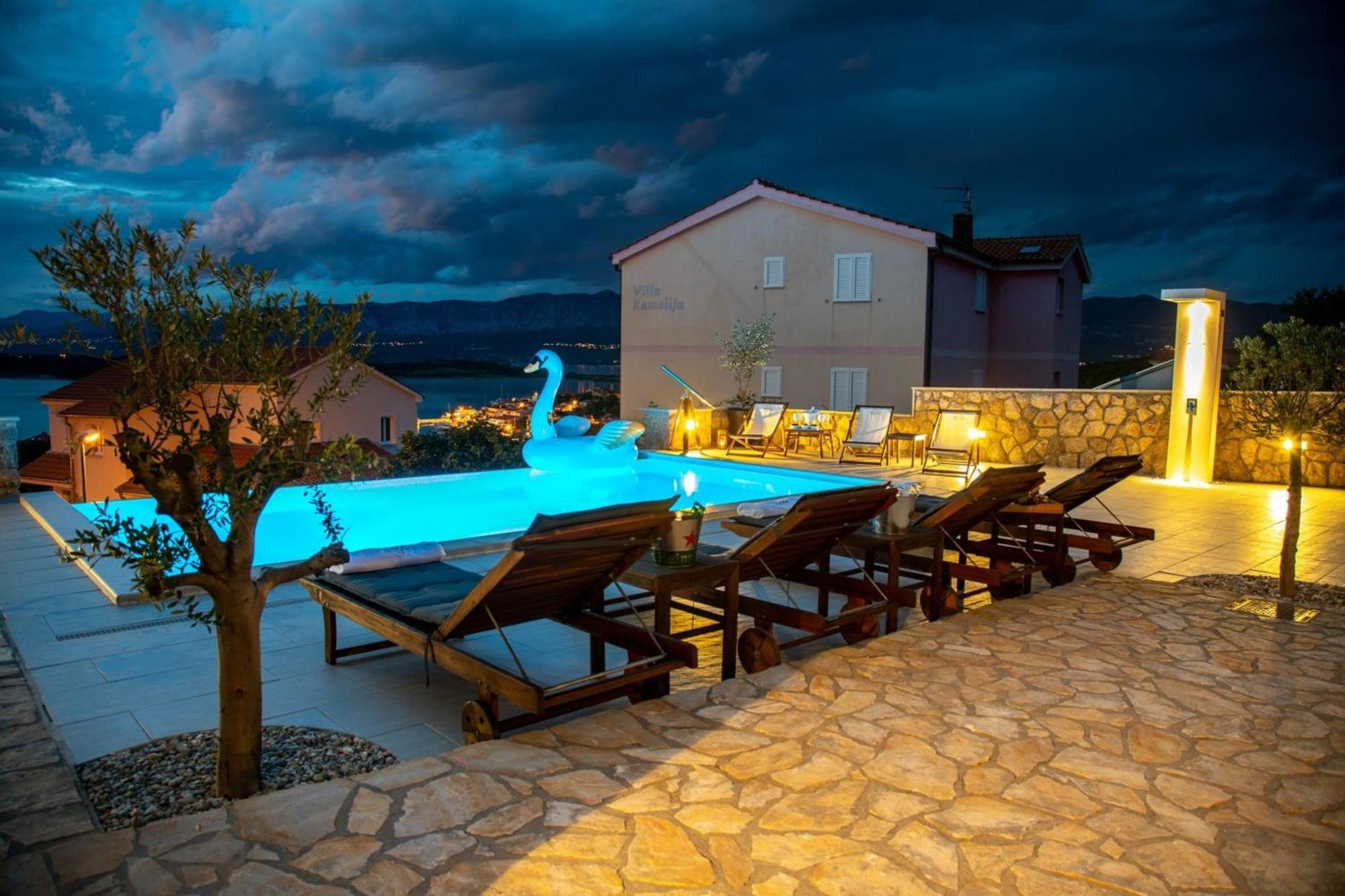 Luxury Villa Allen With Pool Klimno Szoba fotó